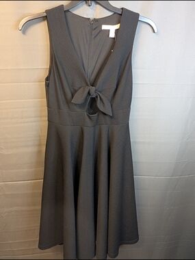 Hutch Black Midi Dress with Front Tie